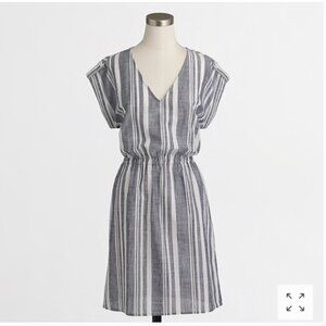 J. Crew Factory Striped V Neck Popover Dress XXS